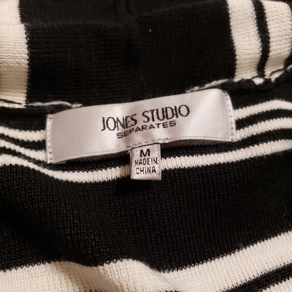 JONES STUDIO | LONG CLASSIC OPEN FRONT STRIPED CAR… - Picture 9 of 10